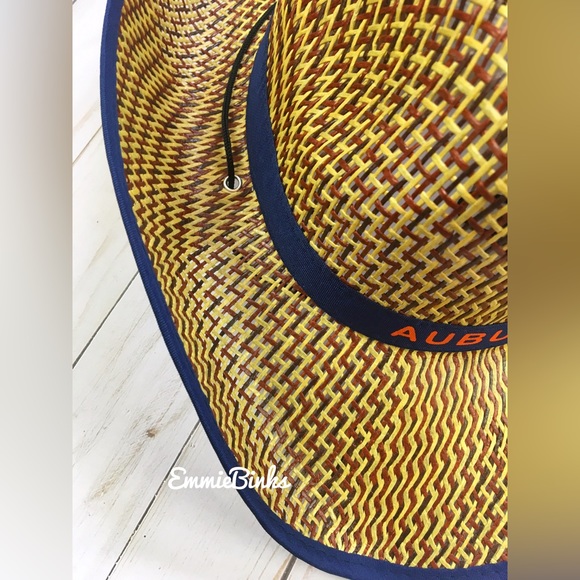 New Unisex Auburn University Paper Straw Cowboy Hat ~ War Eagle Cowgirl AU Hat - Picture 2 of 9